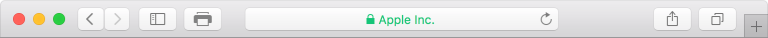 Partial screenshot of a Safari browser window, which only has a toolbar.