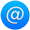 A round button with an At symbol inside.