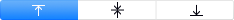 Regular-sized icons in a segmented control.