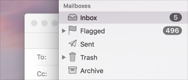The sidebar in Mail on macOS.