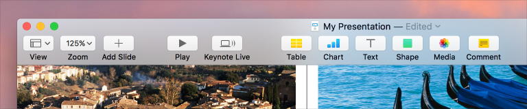 Partial screenshot of the toolbar in Pages, which shows how toolbar buttons are grouped by related functions.