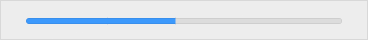 Image of a horizontal progress bar filled almost to the midpoint with solid blue color.
