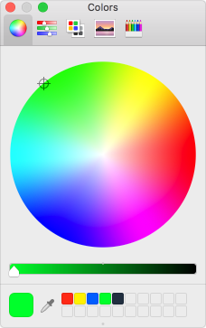 The standard color panel in macOS.