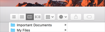 Partial screenshot of a Finder window with a toolbar that uses system template images for its buttons.