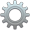 A button in the shape of a gear.
