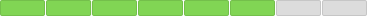 Image of a discrete capacity indicator that uses the default green fill to indicate an amount of three-quarters of the total capacity.